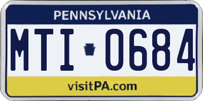 PA license plate MTI0684