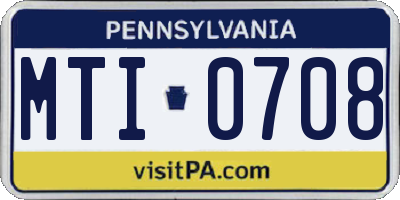PA license plate MTI0708