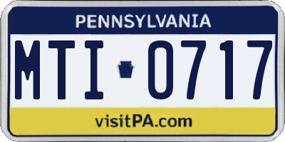 PA license plate MTI0717