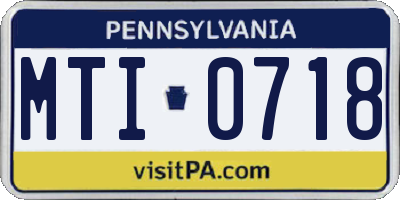 PA license plate MTI0718