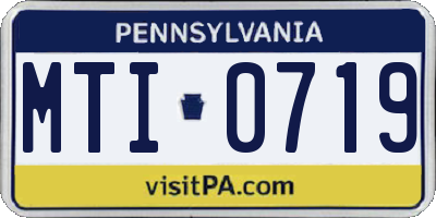 PA license plate MTI0719