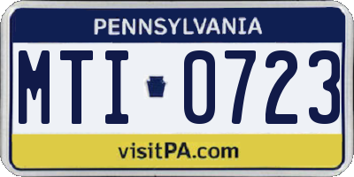 PA license plate MTI0723