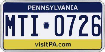 PA license plate MTI0726