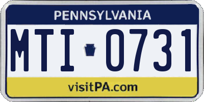 PA license plate MTI0731