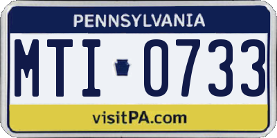 PA license plate MTI0733