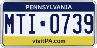 PA license plate MTI0739