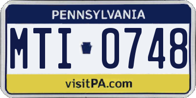 PA license plate MTI0748