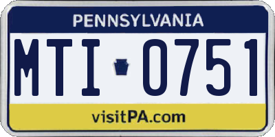 PA license plate MTI0751