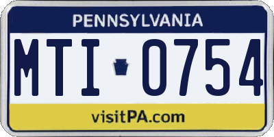 PA license plate MTI0754