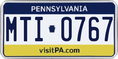 PA license plate MTI0767