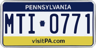 PA license plate MTI0771