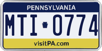 PA license plate MTI0774