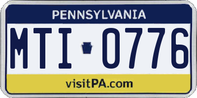 PA license plate MTI0776