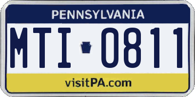 PA license plate MTI0811