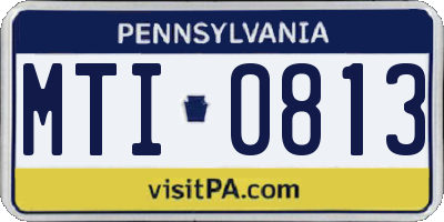 PA license plate MTI0813