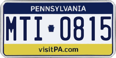 PA license plate MTI0815