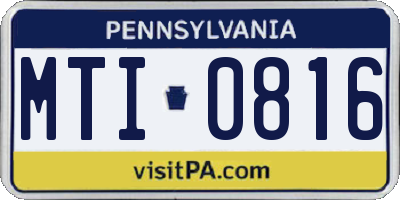 PA license plate MTI0816