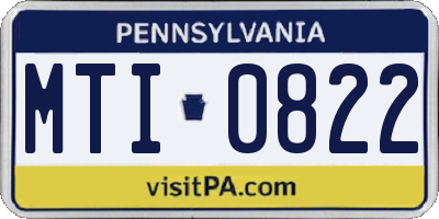 PA license plate MTI0822