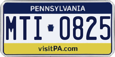 PA license plate MTI0825