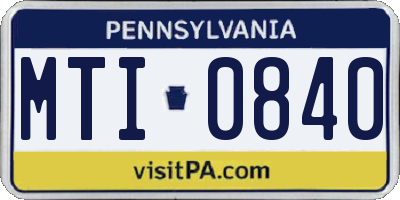 PA license plate MTI0840