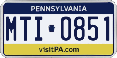 PA license plate MTI0851