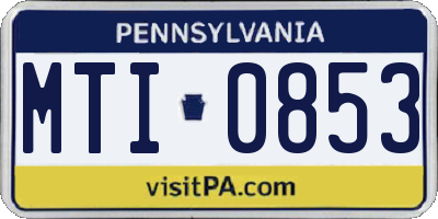 PA license plate MTI0853