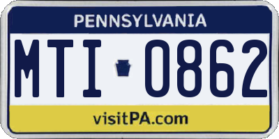 PA license plate MTI0862