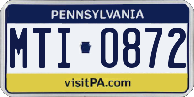 PA license plate MTI0872