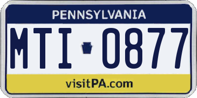PA license plate MTI0877