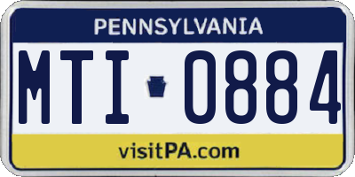 PA license plate MTI0884