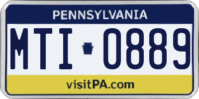 PA license plate MTI0889