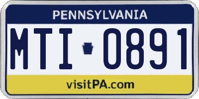 PA license plate MTI0891