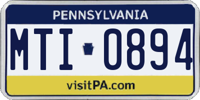 PA license plate MTI0894