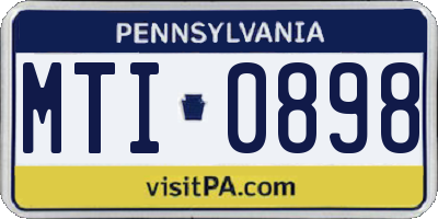 PA license plate MTI0898