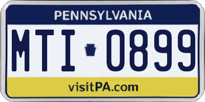 PA license plate MTI0899