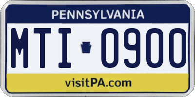 PA license plate MTI0900