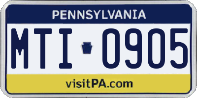 PA license plate MTI0905