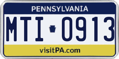 PA license plate MTI0913