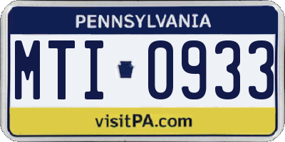 PA license plate MTI0933