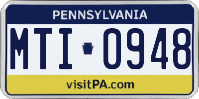 PA license plate MTI0948