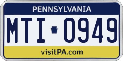 PA license plate MTI0949