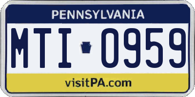 PA license plate MTI0959