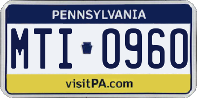 PA license plate MTI0960