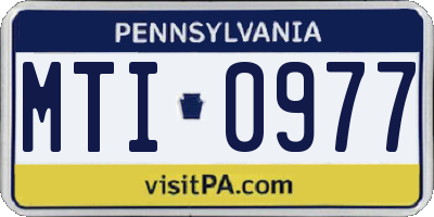 PA license plate MTI0977
