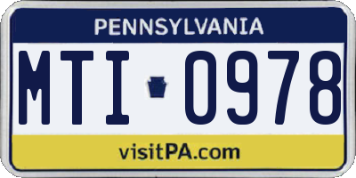 PA license plate MTI0978