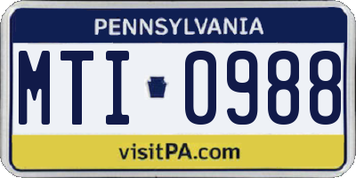 PA license plate MTI0988