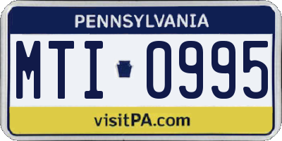 PA license plate MTI0995