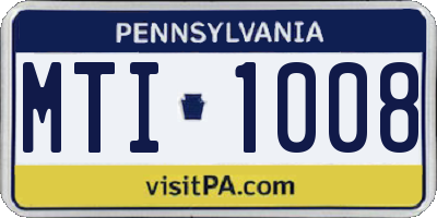 PA license plate MTI1008