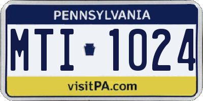 PA license plate MTI1024