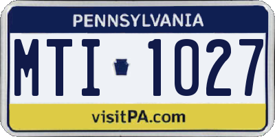 PA license plate MTI1027